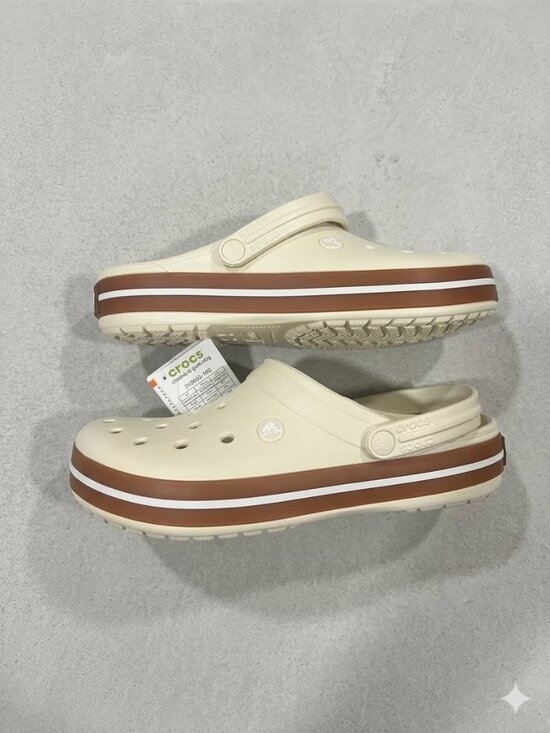 CROCS Other - Beige Crocs Crocband Gum Clog Slippers Shoes